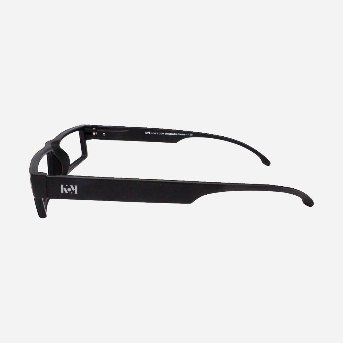 Lunettes de lecture rectangulaires fines coloris Black, modèle bout de nez unisexe pour la vision de près.