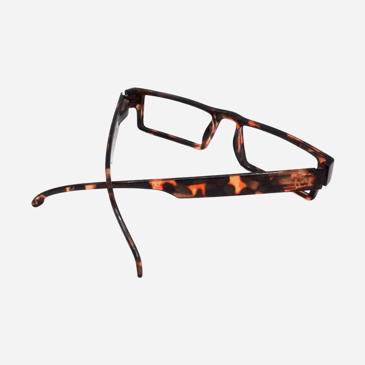 Lunettes de lecture fines bout de nez coloris écaille Turtle, monture rectangulaire légère pour homme et femme.