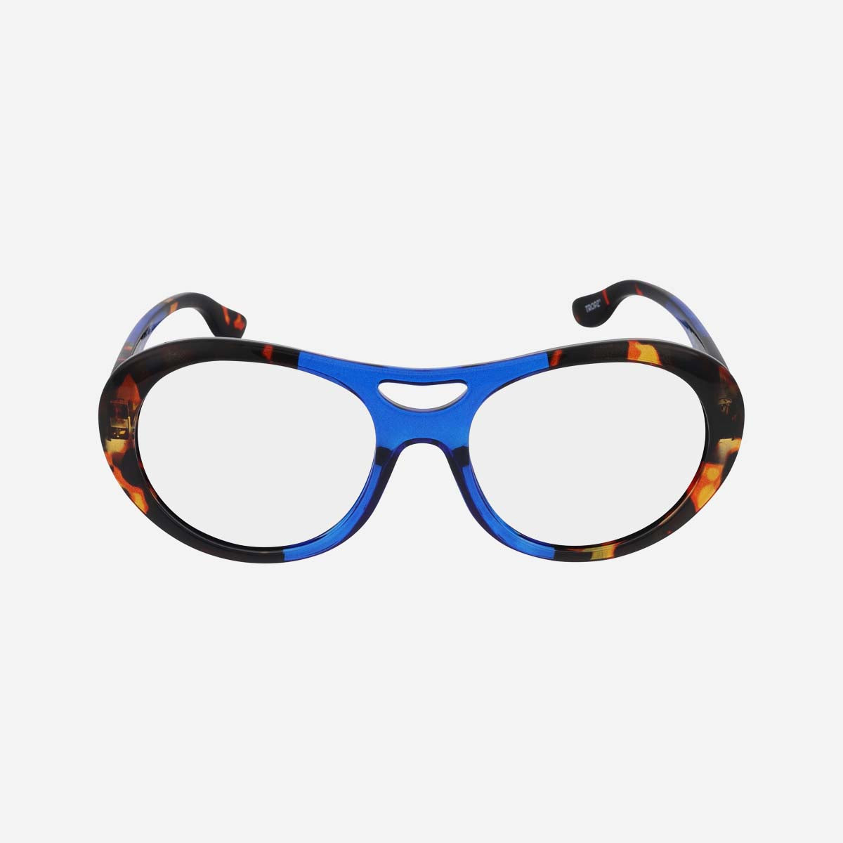 Lunettes de lecture aviateur T52 Ocean, monture bleue et écaille multicolore, modèle femme
