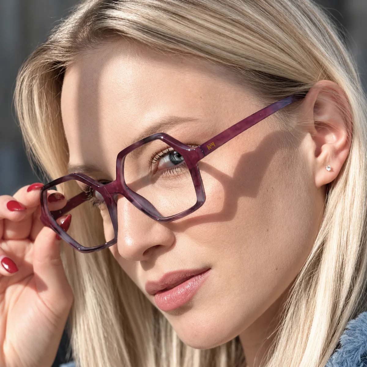 Lunettes de lecture T50 à forme hexagonale, monture légère et originale avec branches flexibles, pour corriger la presbytie.